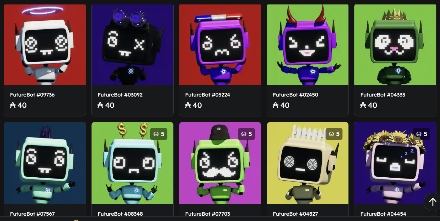 Future Fest in-game store with character cosmetics