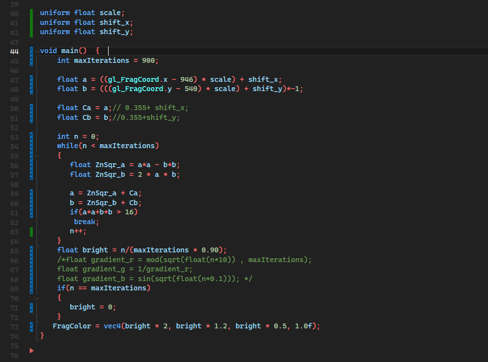 Mandelbrot kernel source code